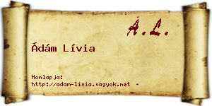 Ádám Lívia névjegykártya